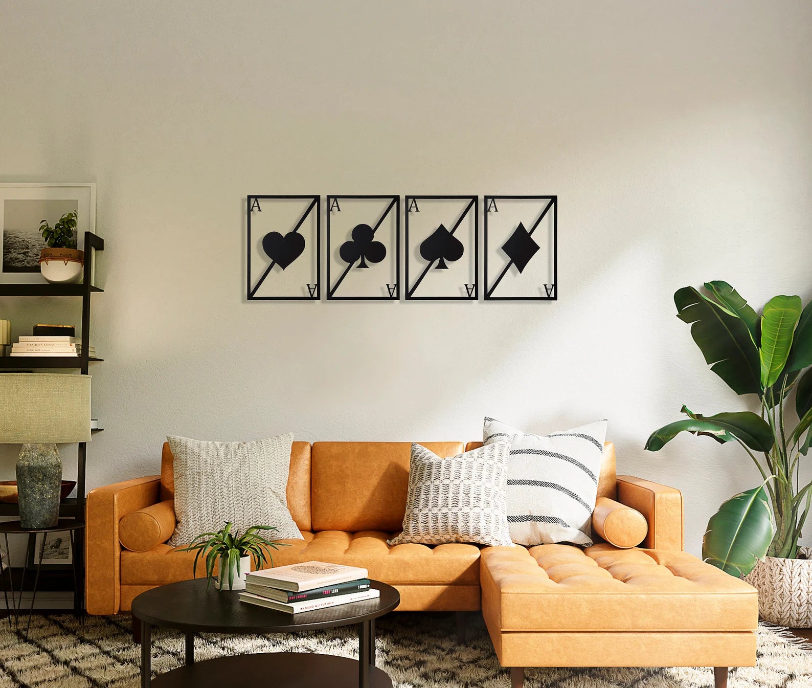 4-Piece Poker Wall Art - Metal Decor