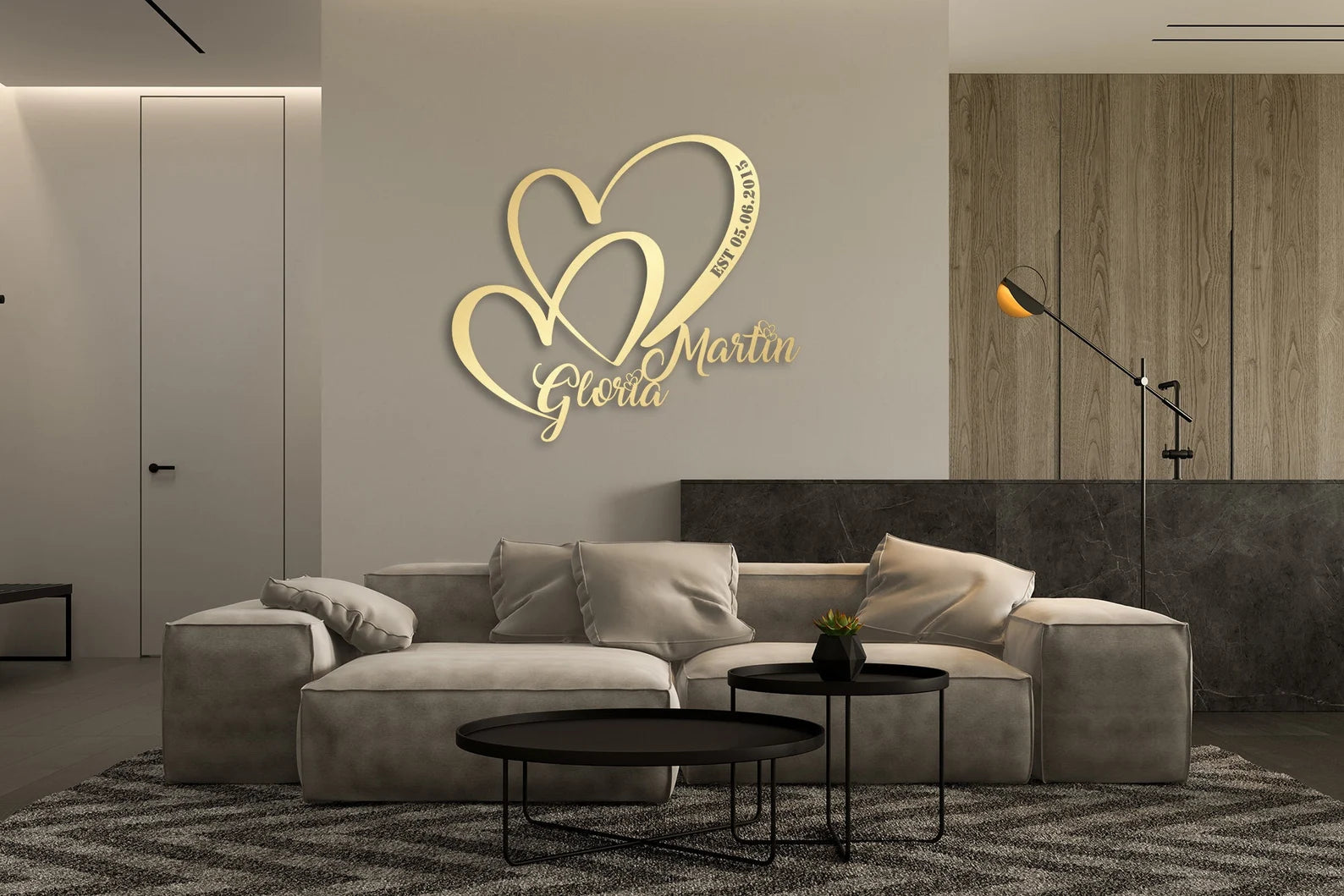 Custom Wedding Heart Sign - Couple Name Sign