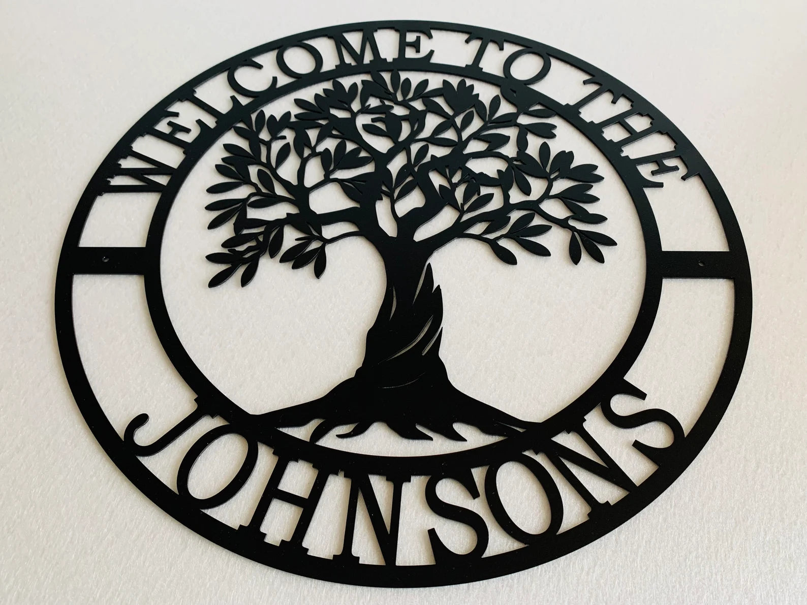 Welcome Sign with Family Name - Metal Art
