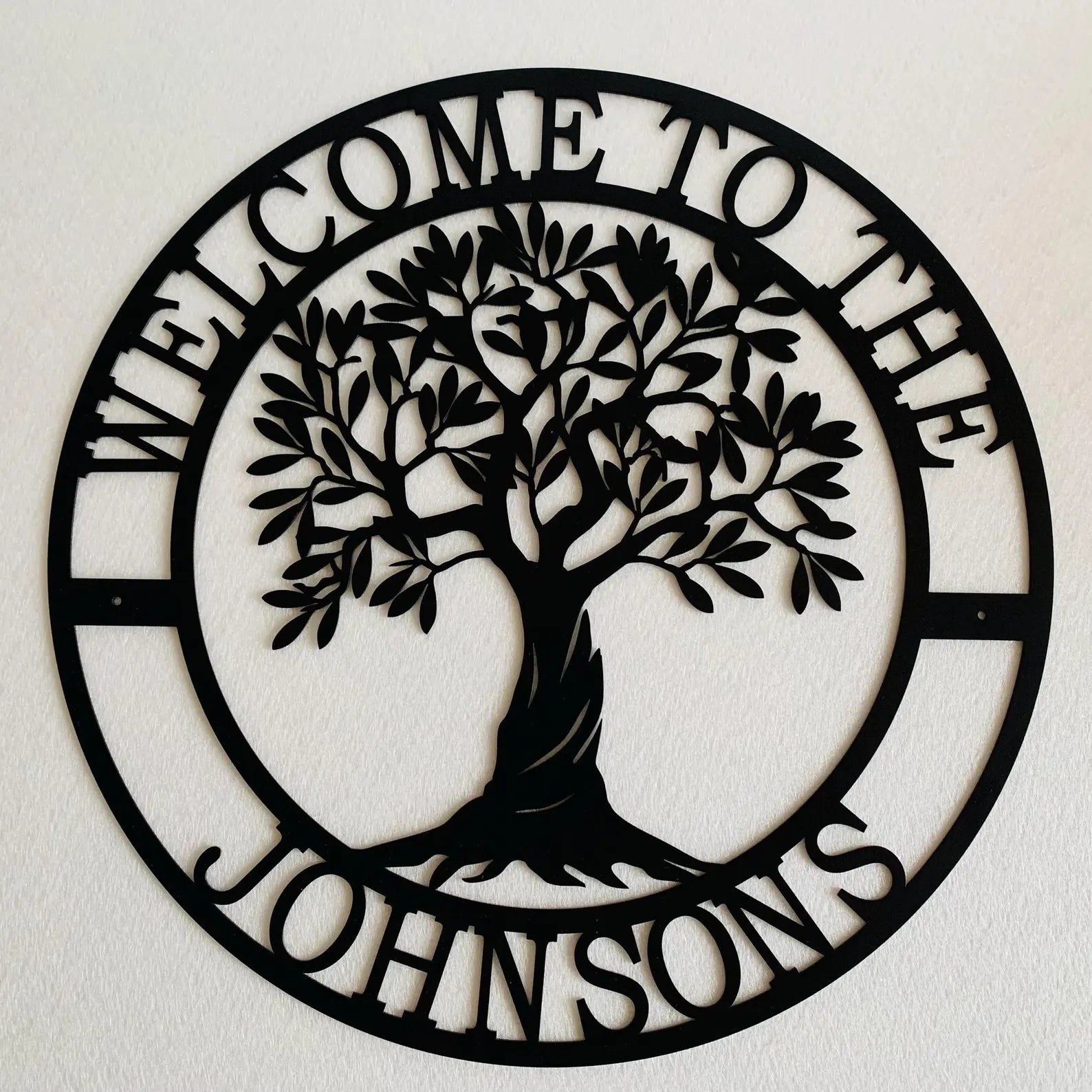 Welcome Sign with Family Name - Metal Art