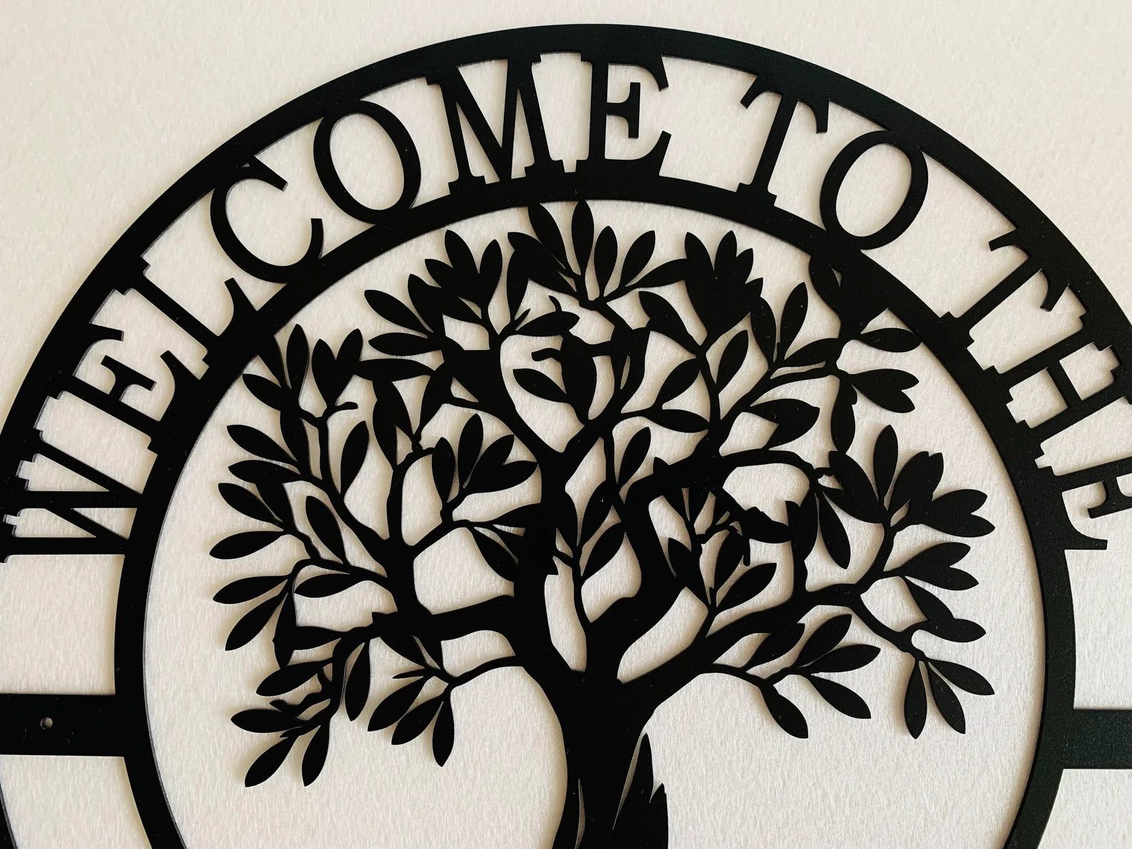 Welcome Sign with Family Name - Metal Art