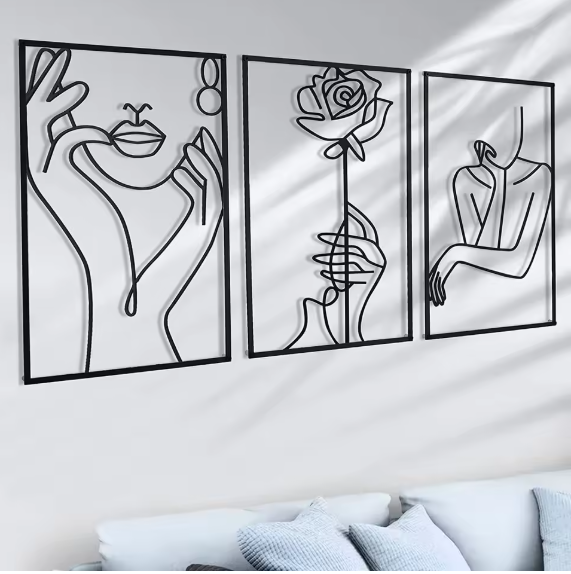 Modern Woman Silhouette – Metal Wall Hanging