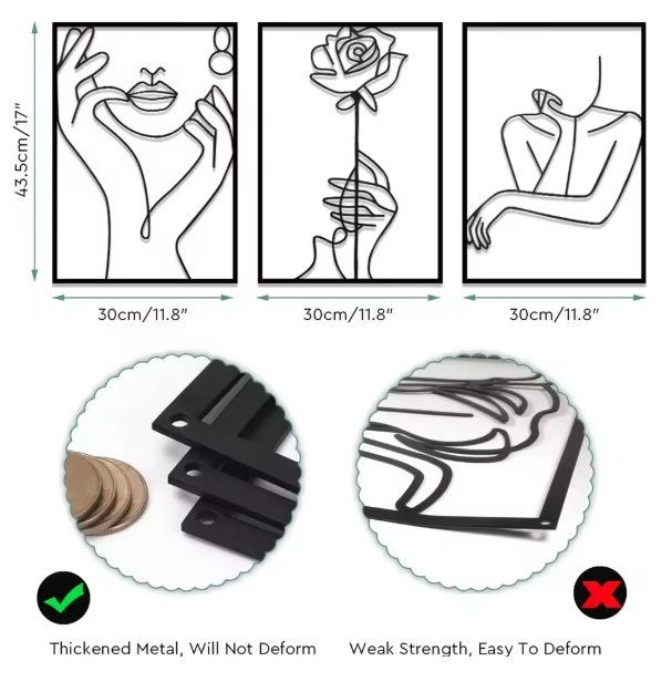 Modern Woman Silhouette – Metal Wall Hanging