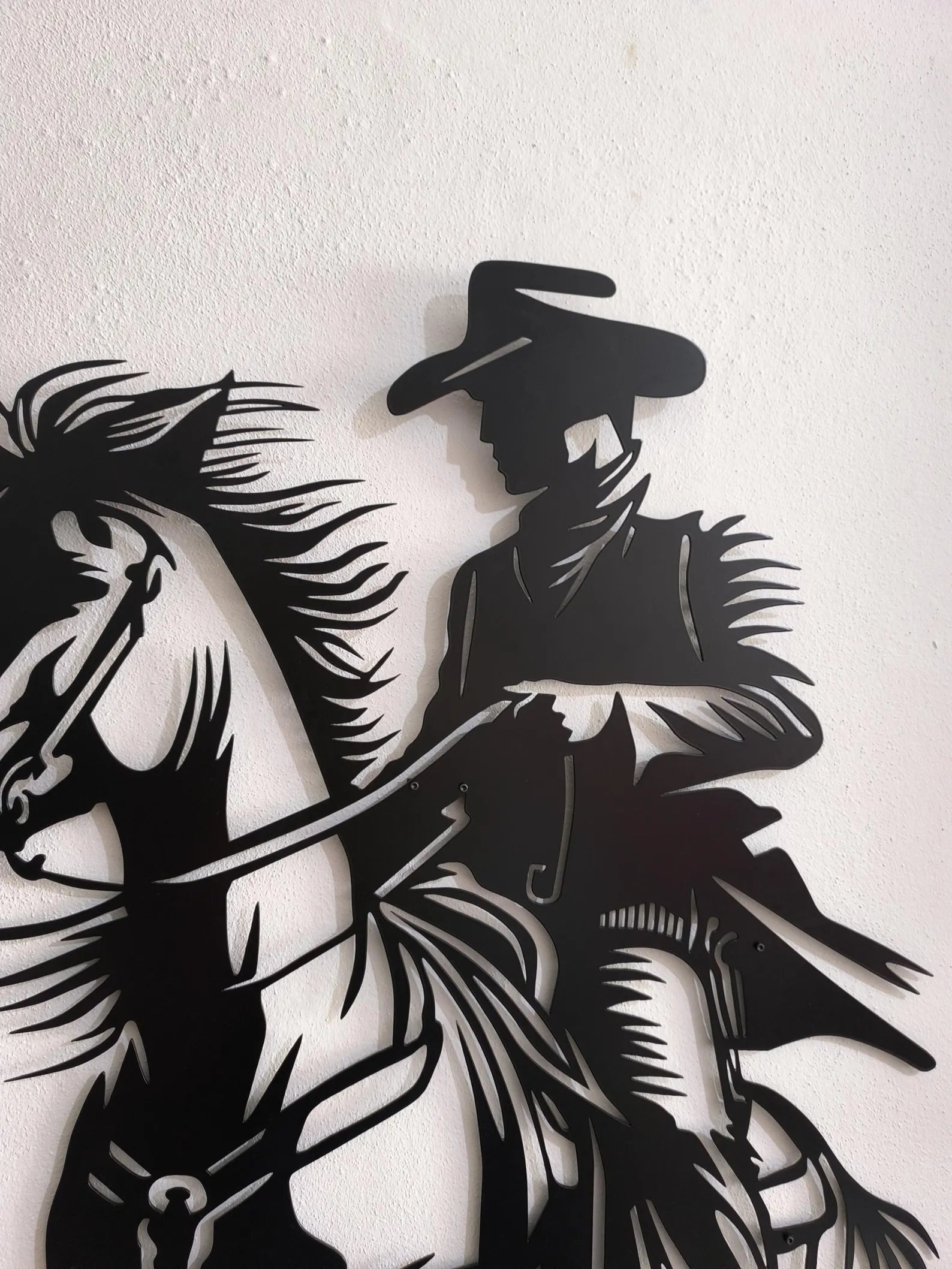 Cowboy Metal Wall Art – Western Silhouette Rustic Spaces