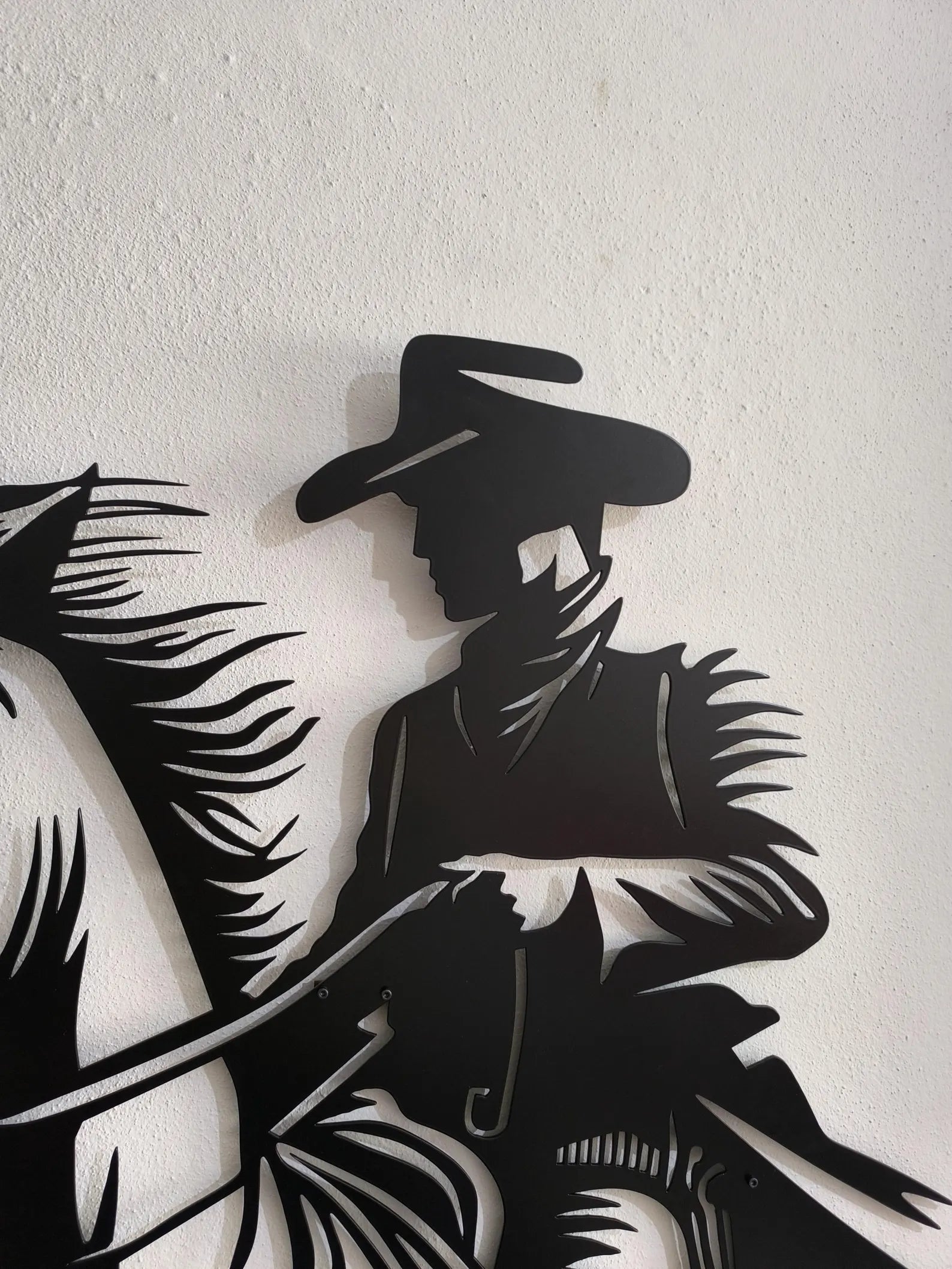 Cowboy Metal Wall Art – Western Silhouette Rustic Spaces