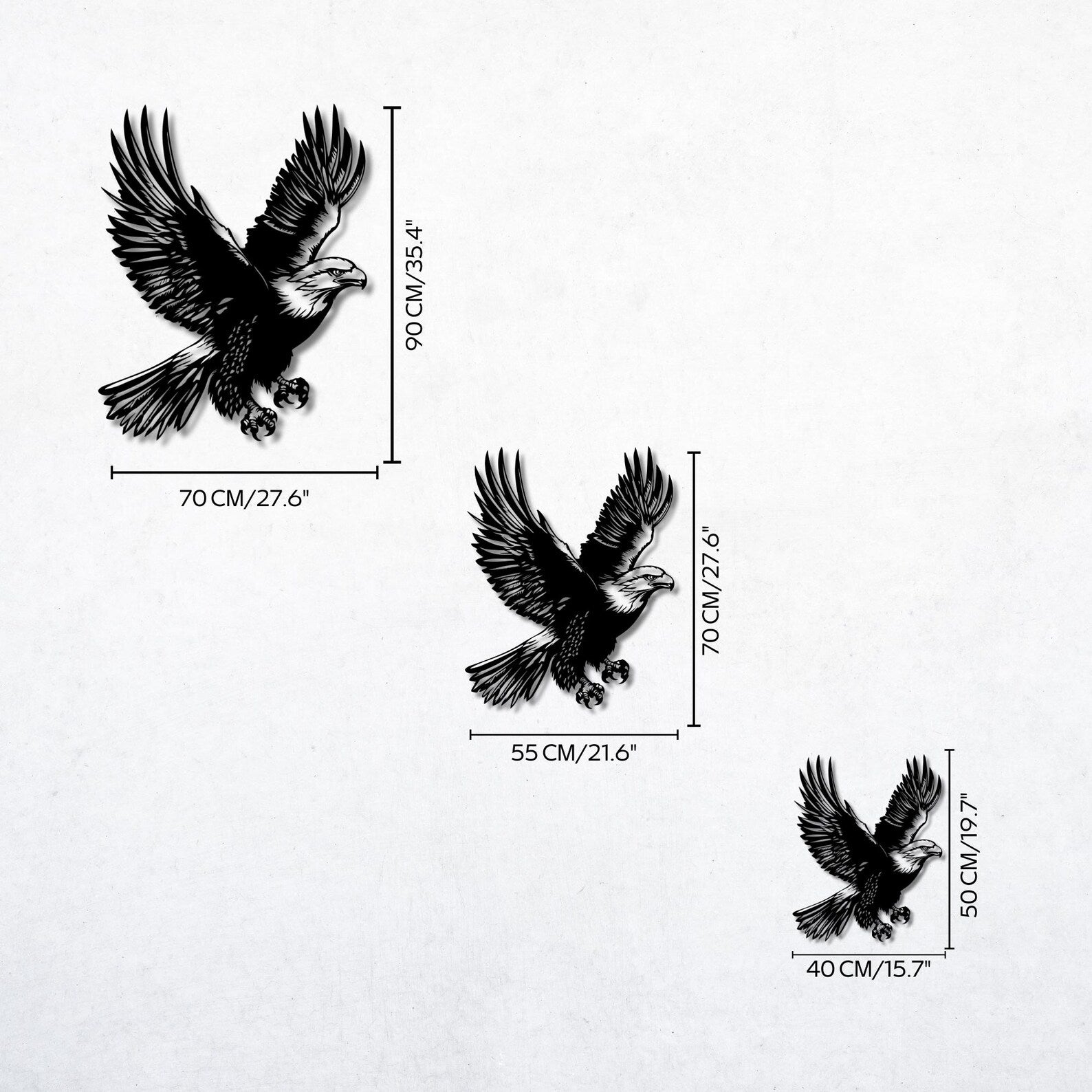 Black Metal Eagle Wall Sculpture