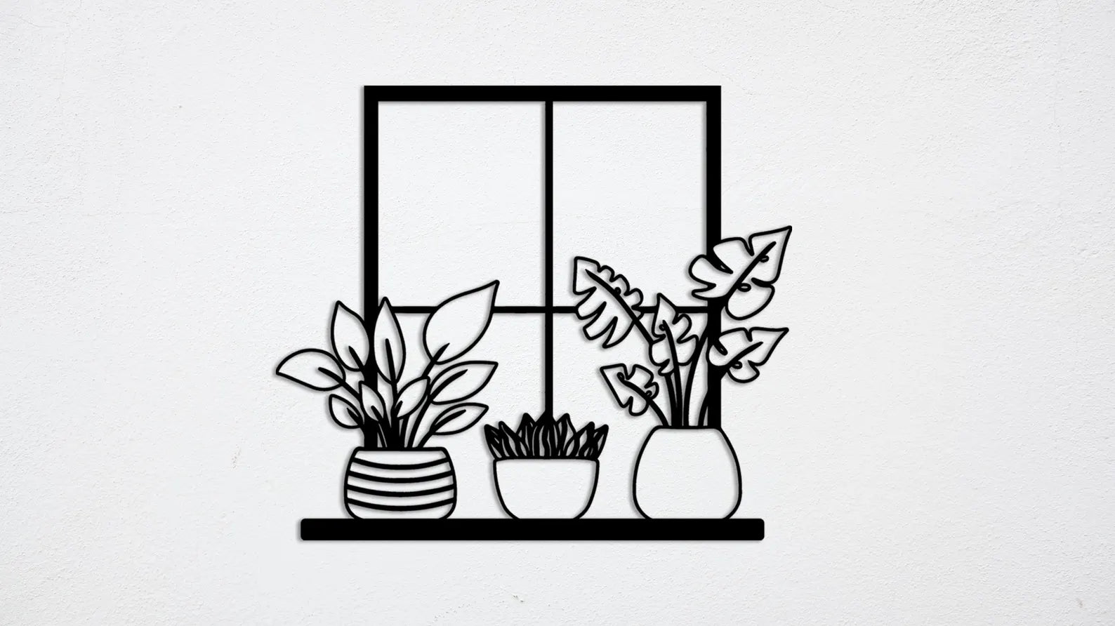 Flower and Window Metal Wall Art