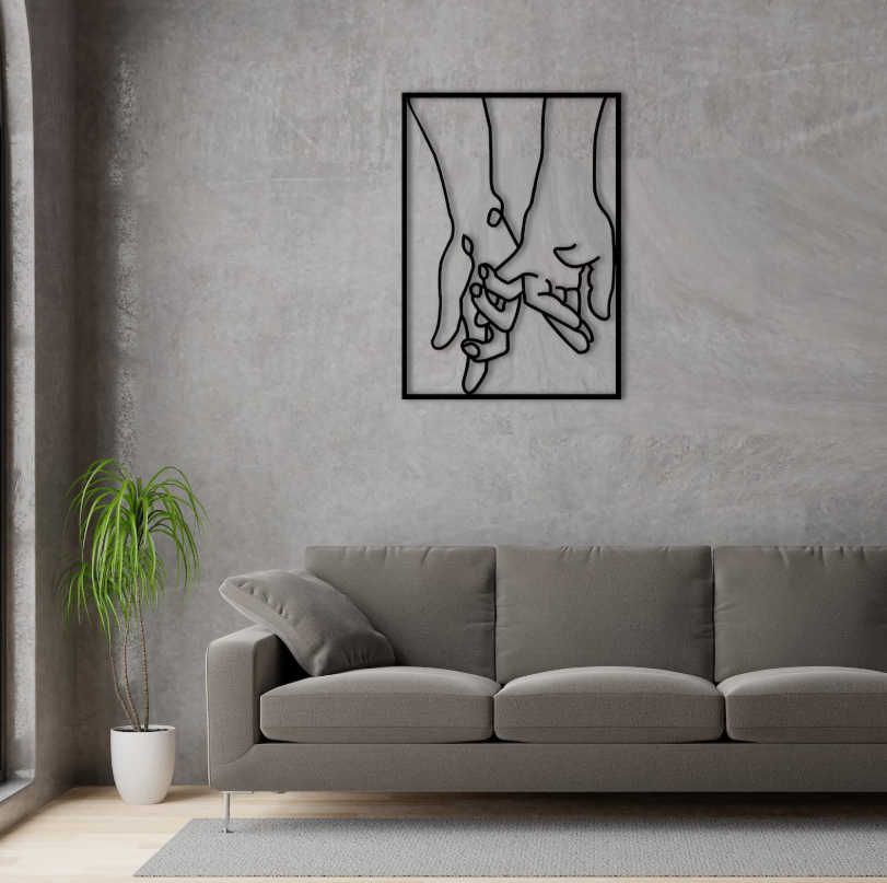 "Minimalist Metal Hands Wall Hanging – Love & Home Gift"