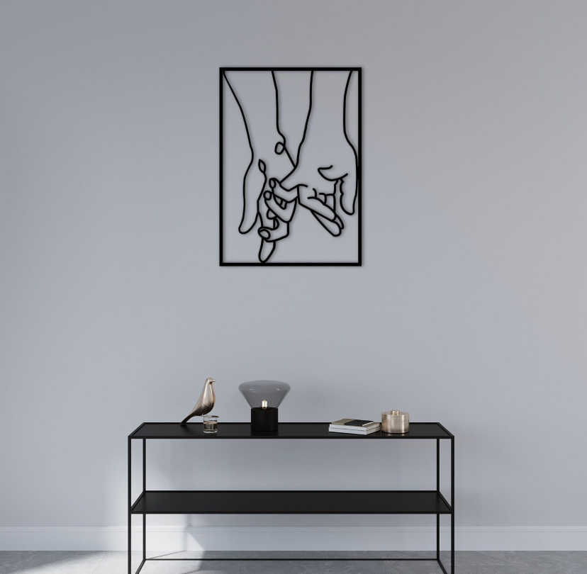 "Minimalist Metal Hands Wall Hanging – Love & Home Gift"