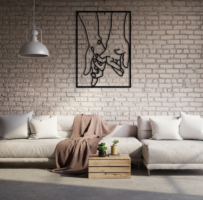 "Minimalist Metal Hands Wall Hanging – Love & Home Gift"