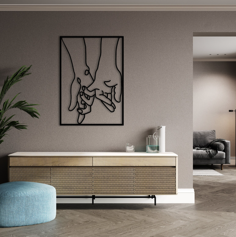 "Minimalist Metal Hands Wall Hanging – Love & Home Gift"