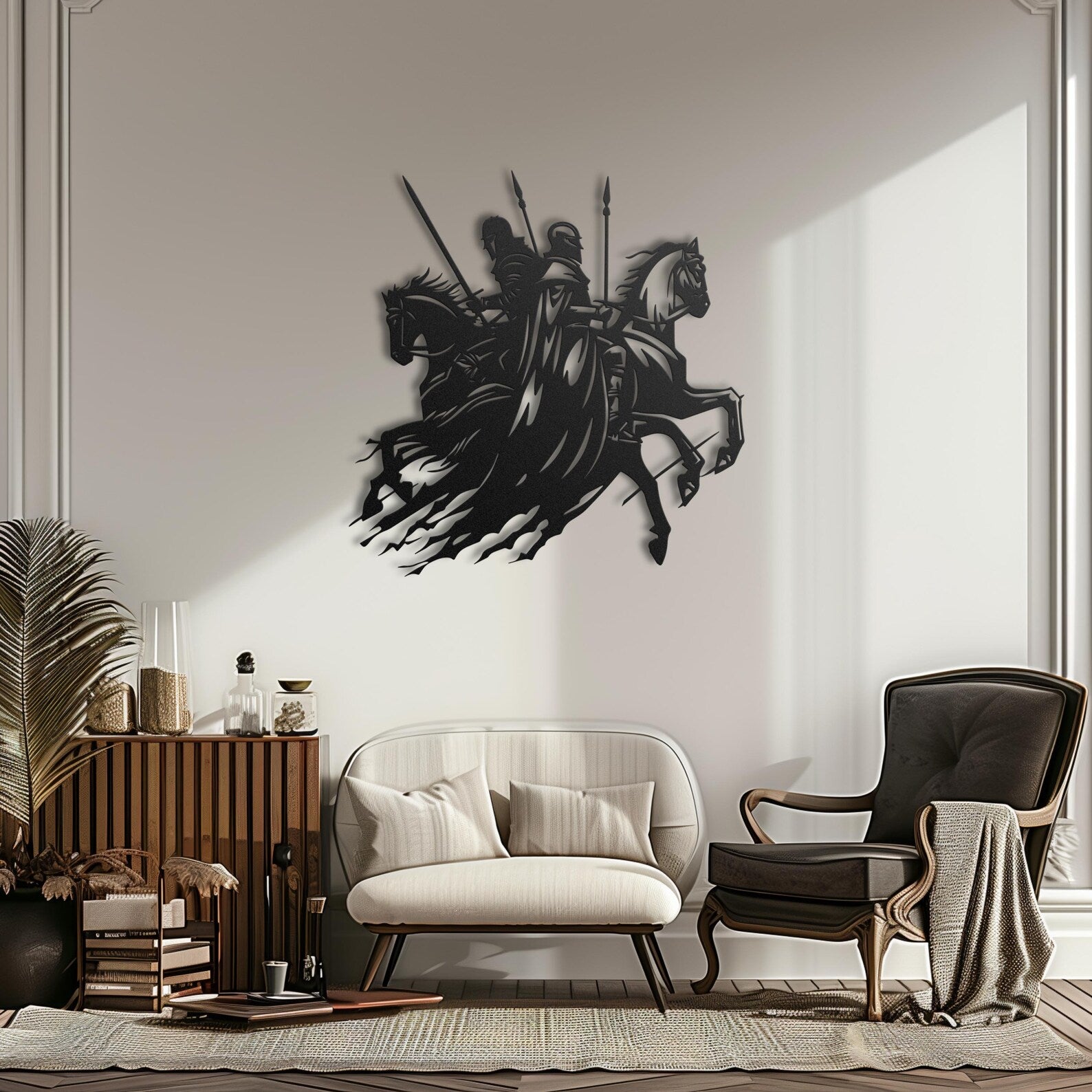 Cavalry Metal Wall Art – Medieval Battle Scene