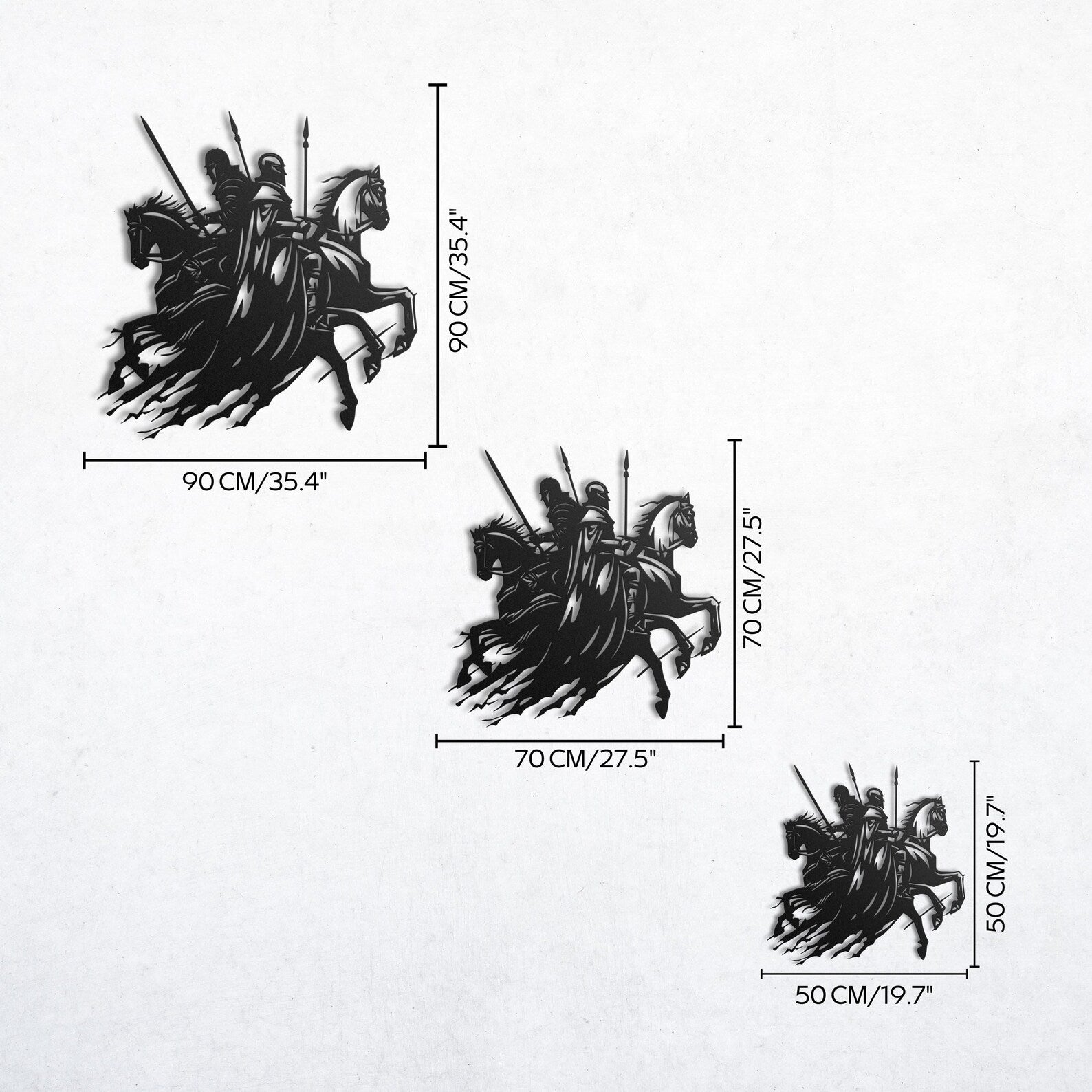 Cavalry Metal Wall Art – Medieval Battle Scene