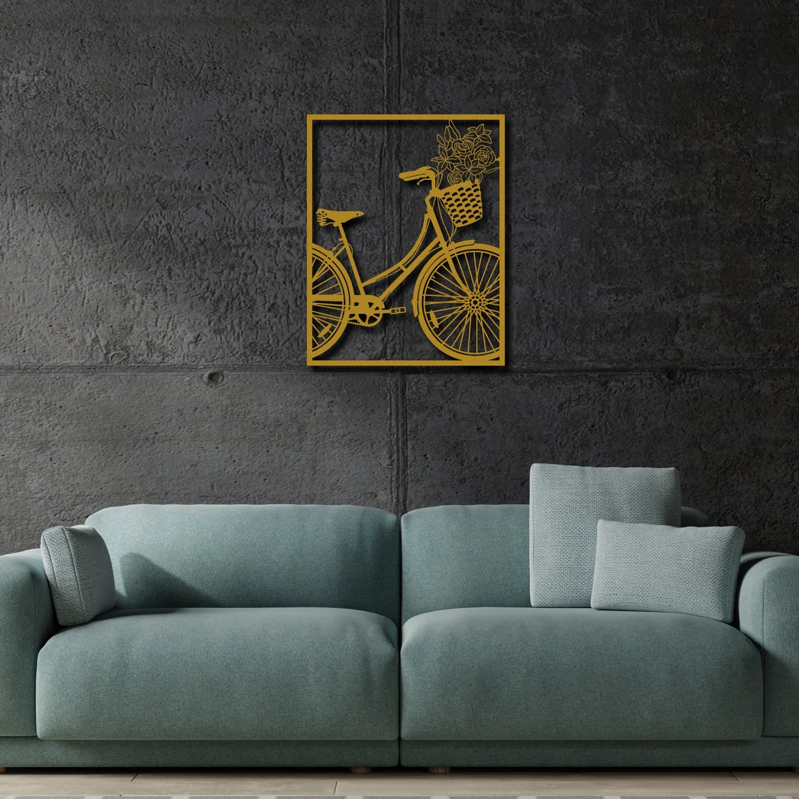 3D Bicycle – Metal Wall Decor with Flower Basket
