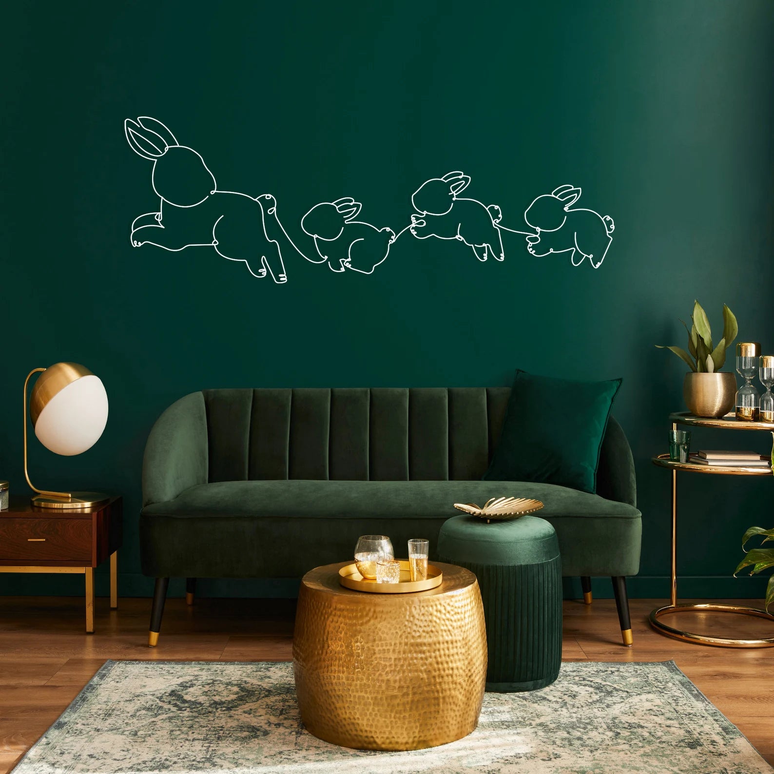 Rabbit Family Metal Wall Art – Home & Nursery