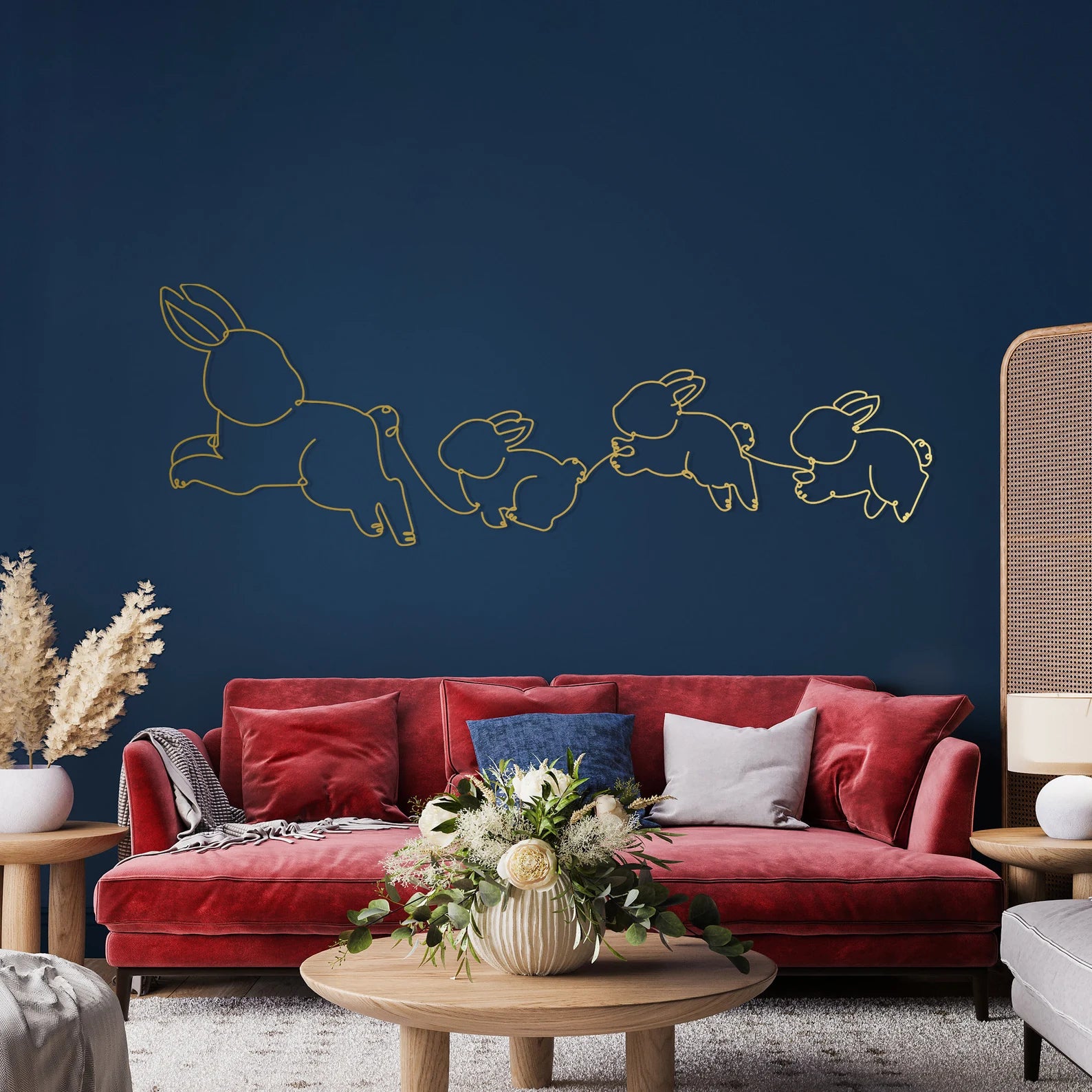 Rabbit Family Metal Wall Art – Home & Nursery