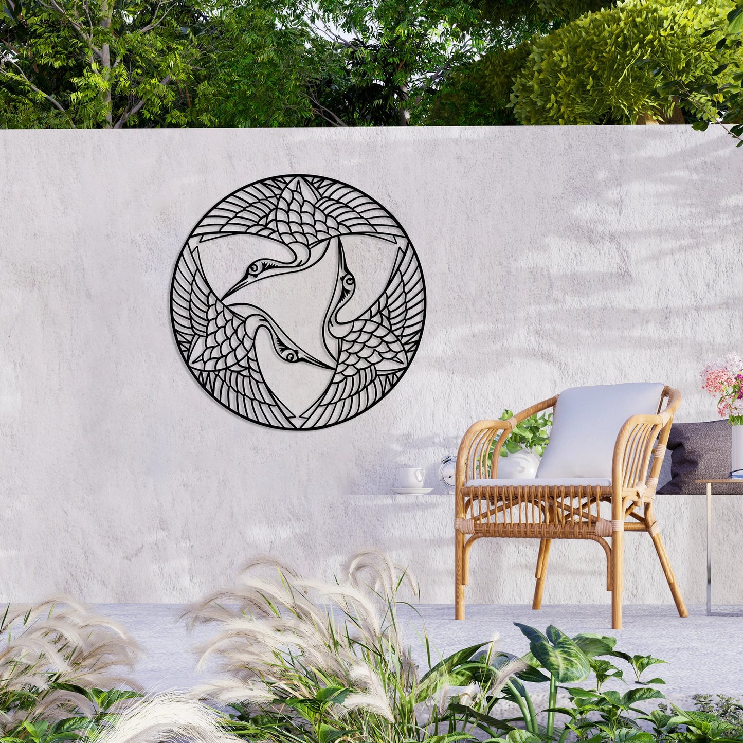 Boho Birds Metal Wall Art - Modern Steel Bird Decor
