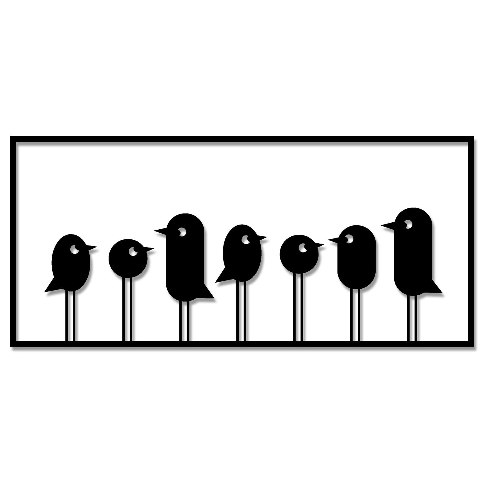Minimalist Birds Metal Wall Art - Decor