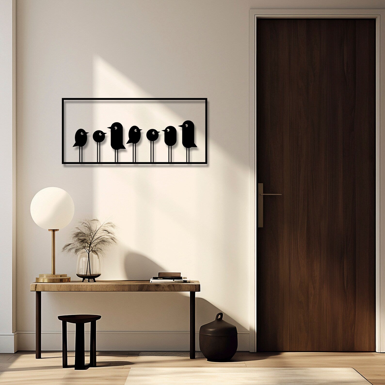 Minimalist Birds Metal Wall Art - Decor