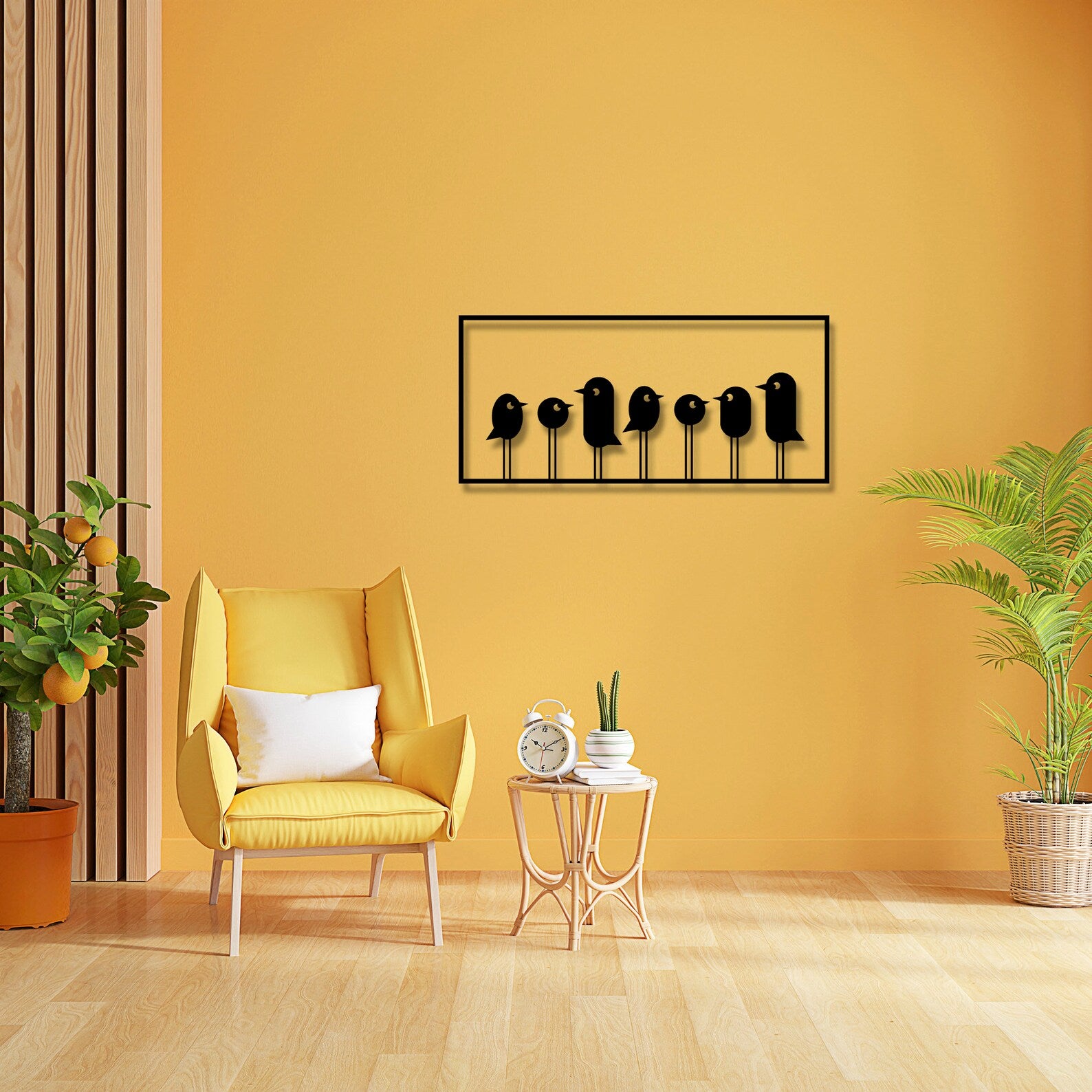 Minimalist Birds Metal Wall Art - Decor