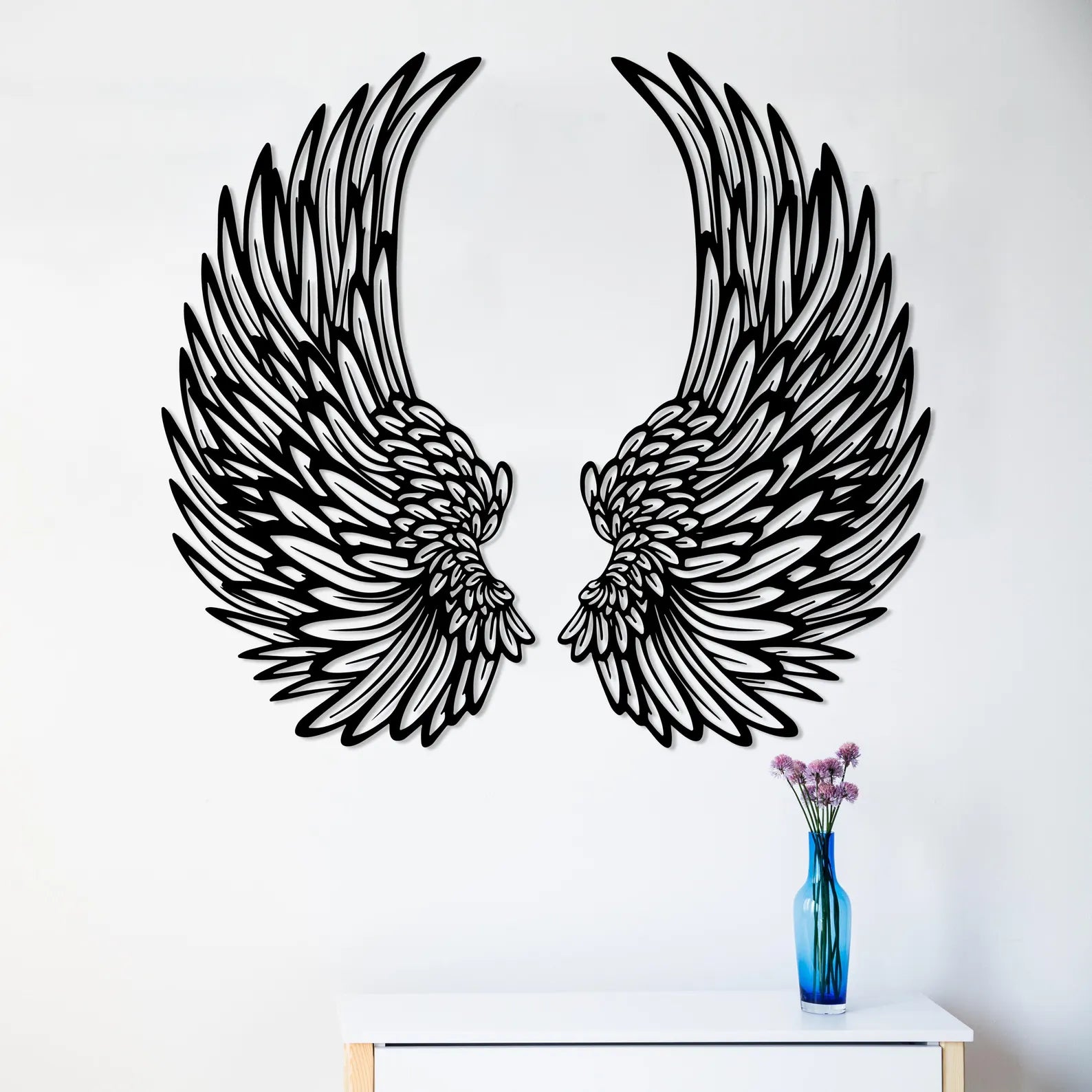 Large Angel Wings Metal Wall Art – Home & Studio