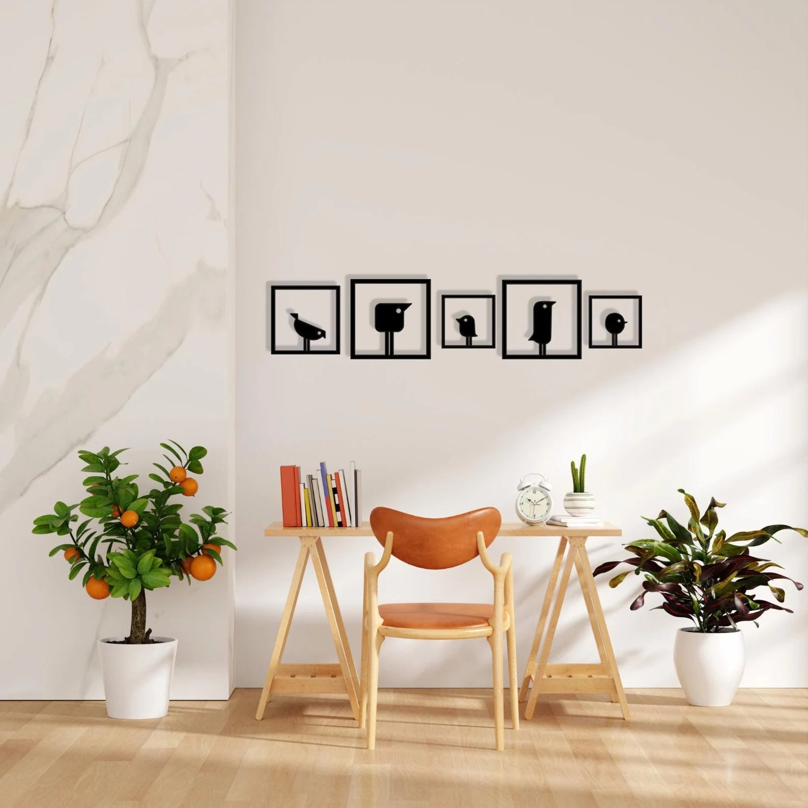 Minimalist Bird Metal Wall Art – Home & Garden