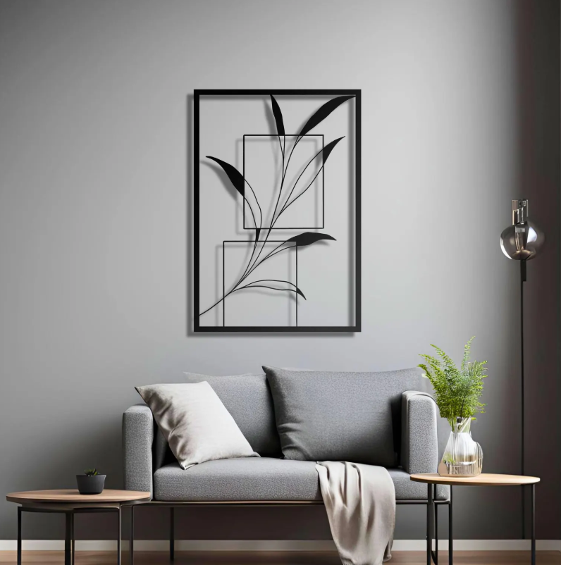 Metal Modern Leaf Wall Art – Minimalist Botanical