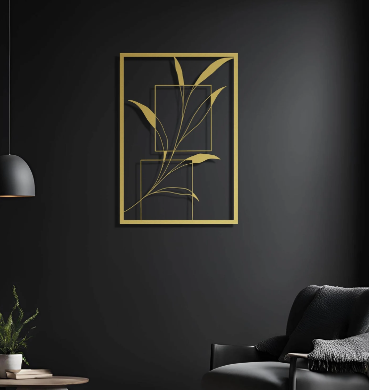 Metal Modern Leaf Wall Art – Minimalist Botanical