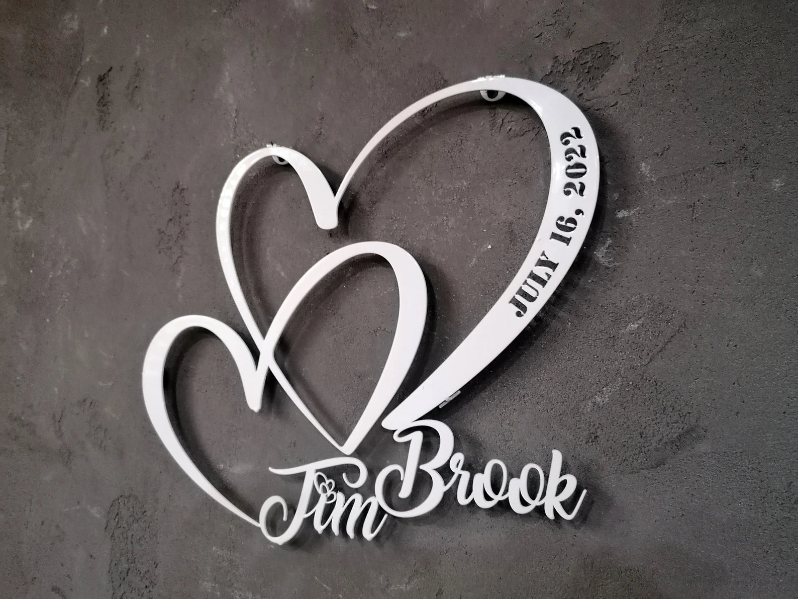Custom Wedding Heart Sign - Couple Name Sign