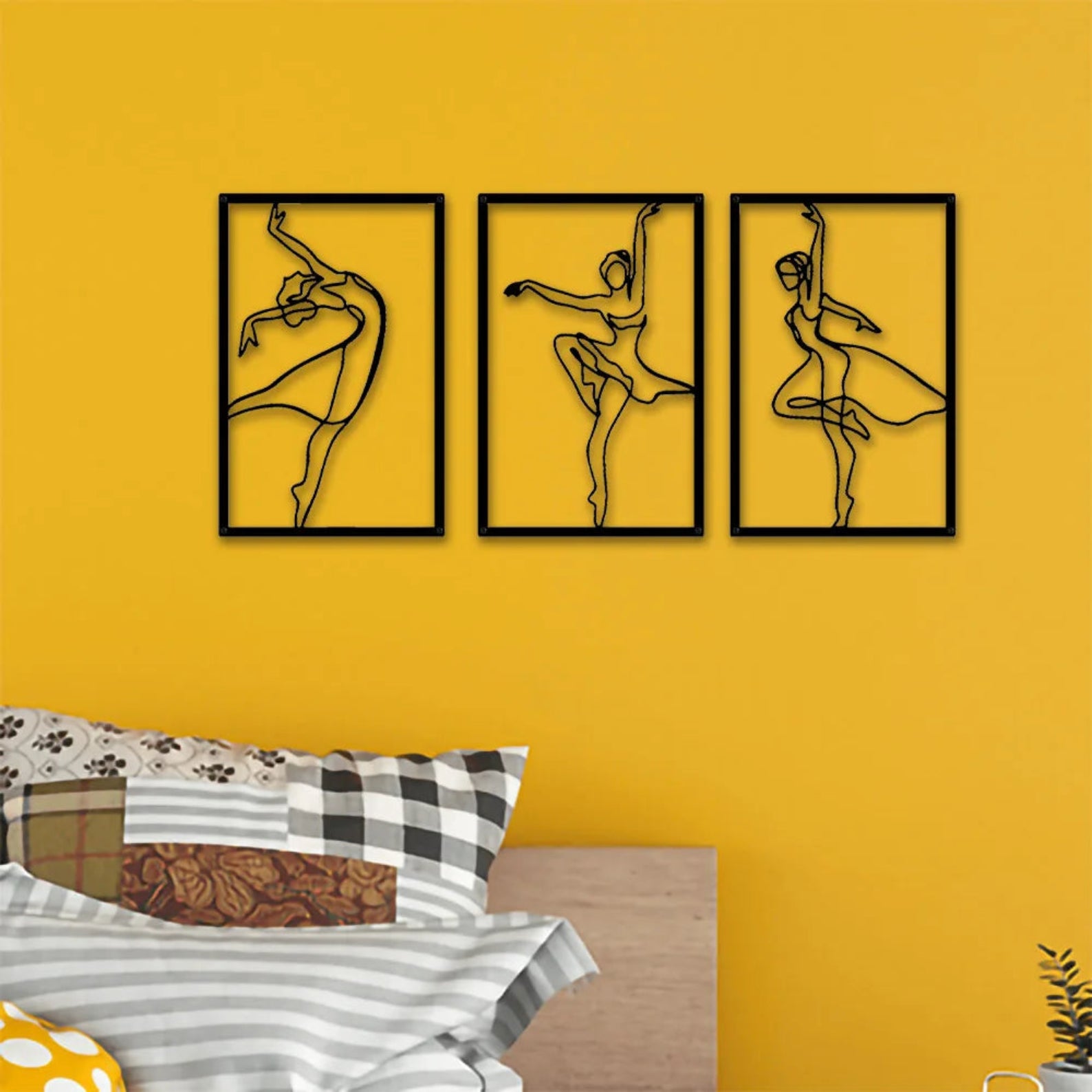 Woman Dancer Wall Art - Set of 3 Metal Art
