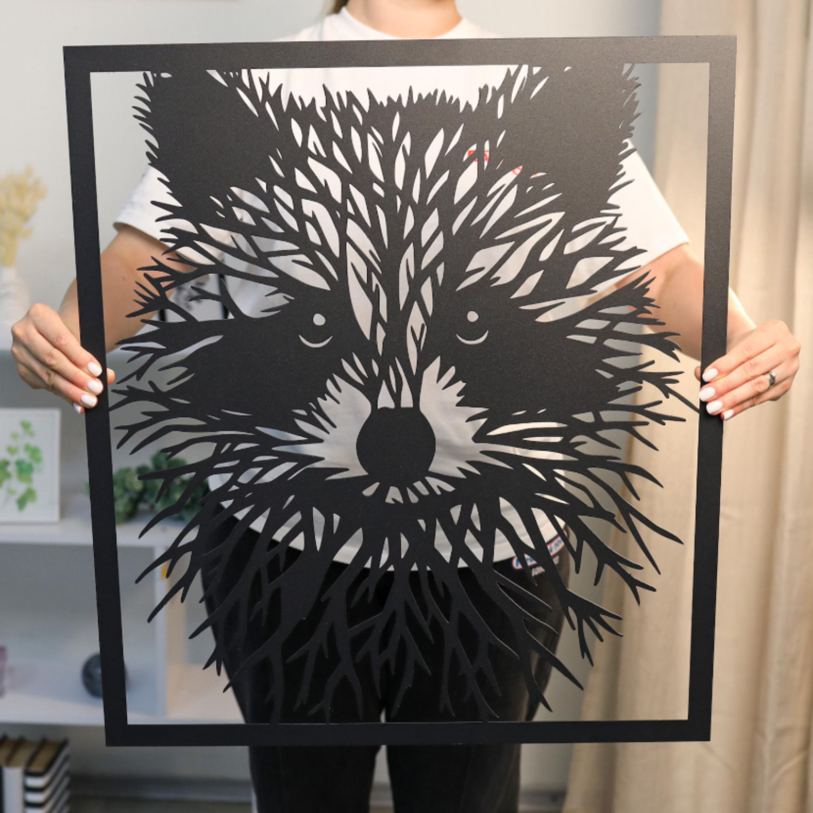 Raccoon Metal Wall Art – Realistic Wildlife-Inspired