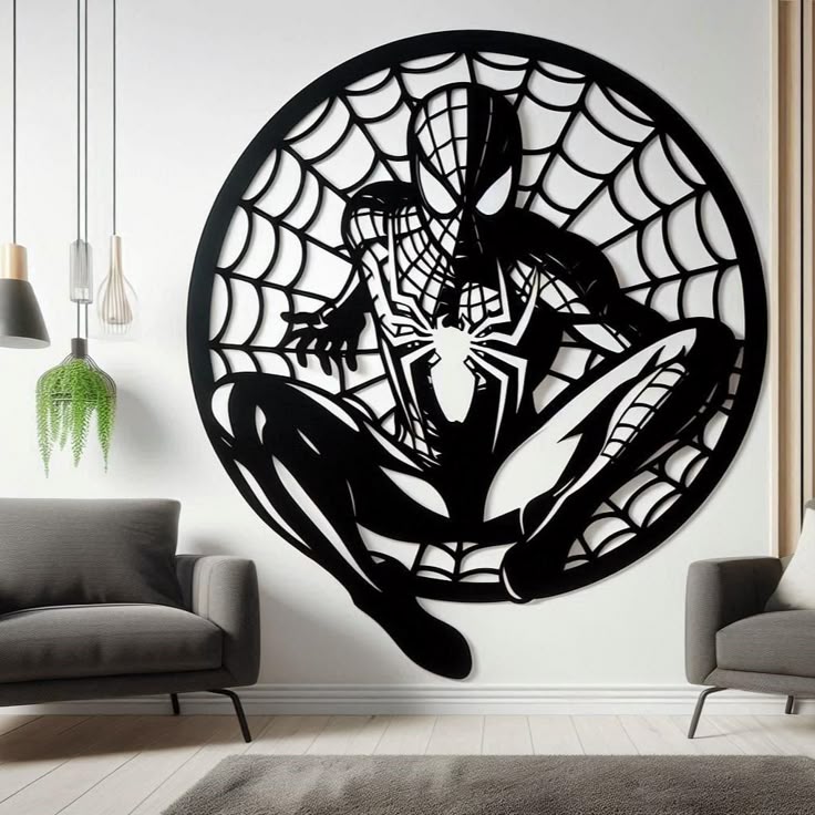 Spider-Man Steel Wall Decor – Heroic CNC Silhouette for Fans & Kids’ Rooms