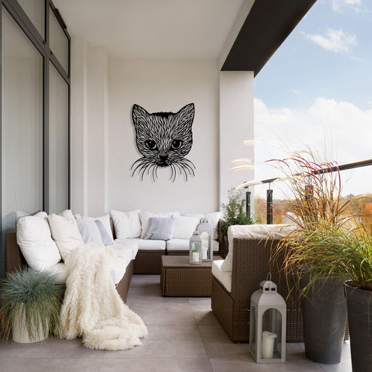 Cat Metal Wall Art – Intricate Animal Decor