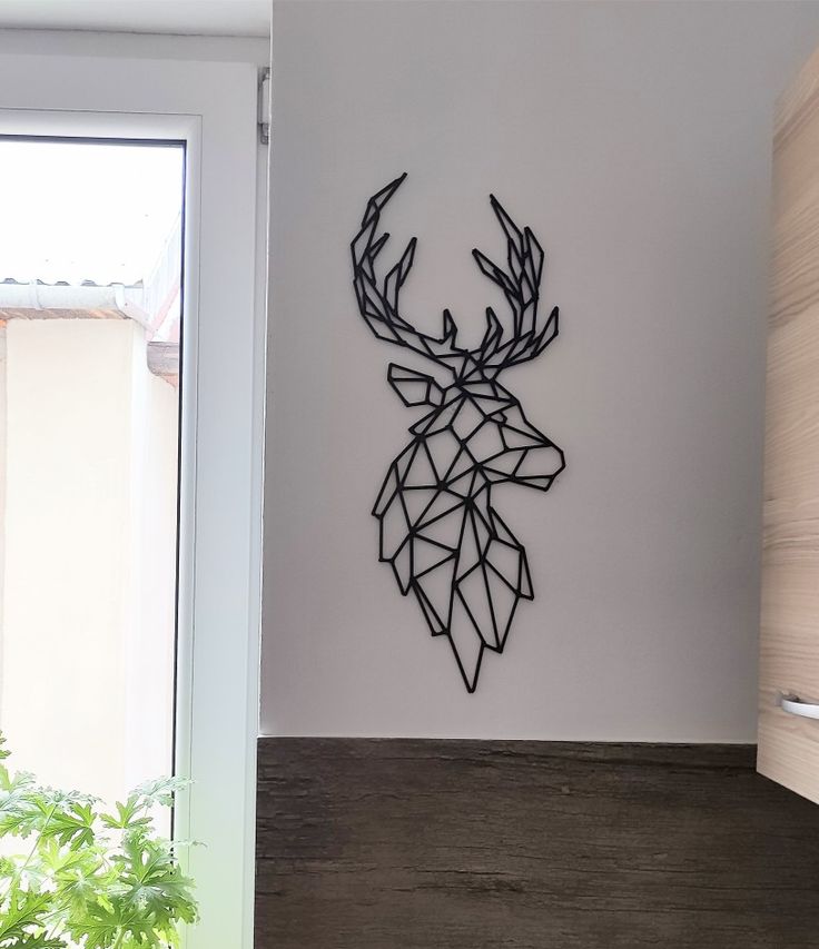 Steel Deer Wall Sculpture – Rustic Homes