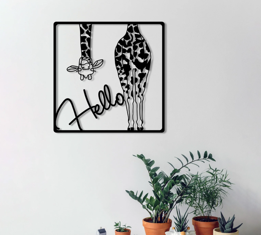Metal Giraffe Wall Sculpture – Home & Office
