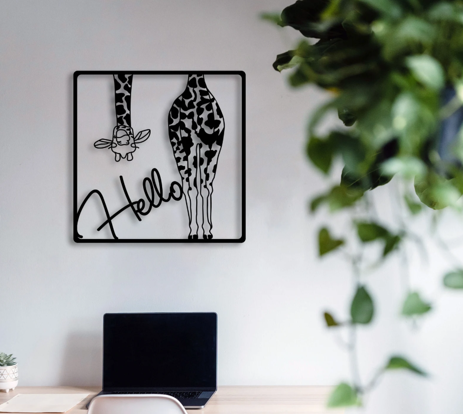 Metal Giraffe Wall Sculpture – Home & Office