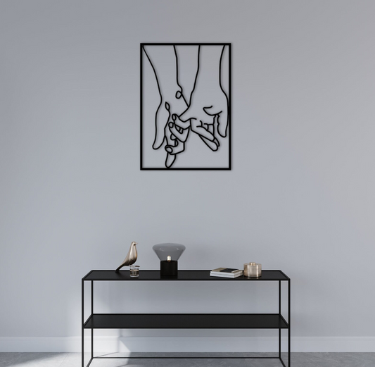 "Minimalist Metal Hands Wall Hanging – Love & Home Gift"