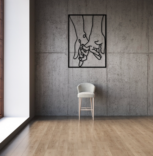 "Minimalist Metal Hands Wall Hanging – Love & Home Gift"