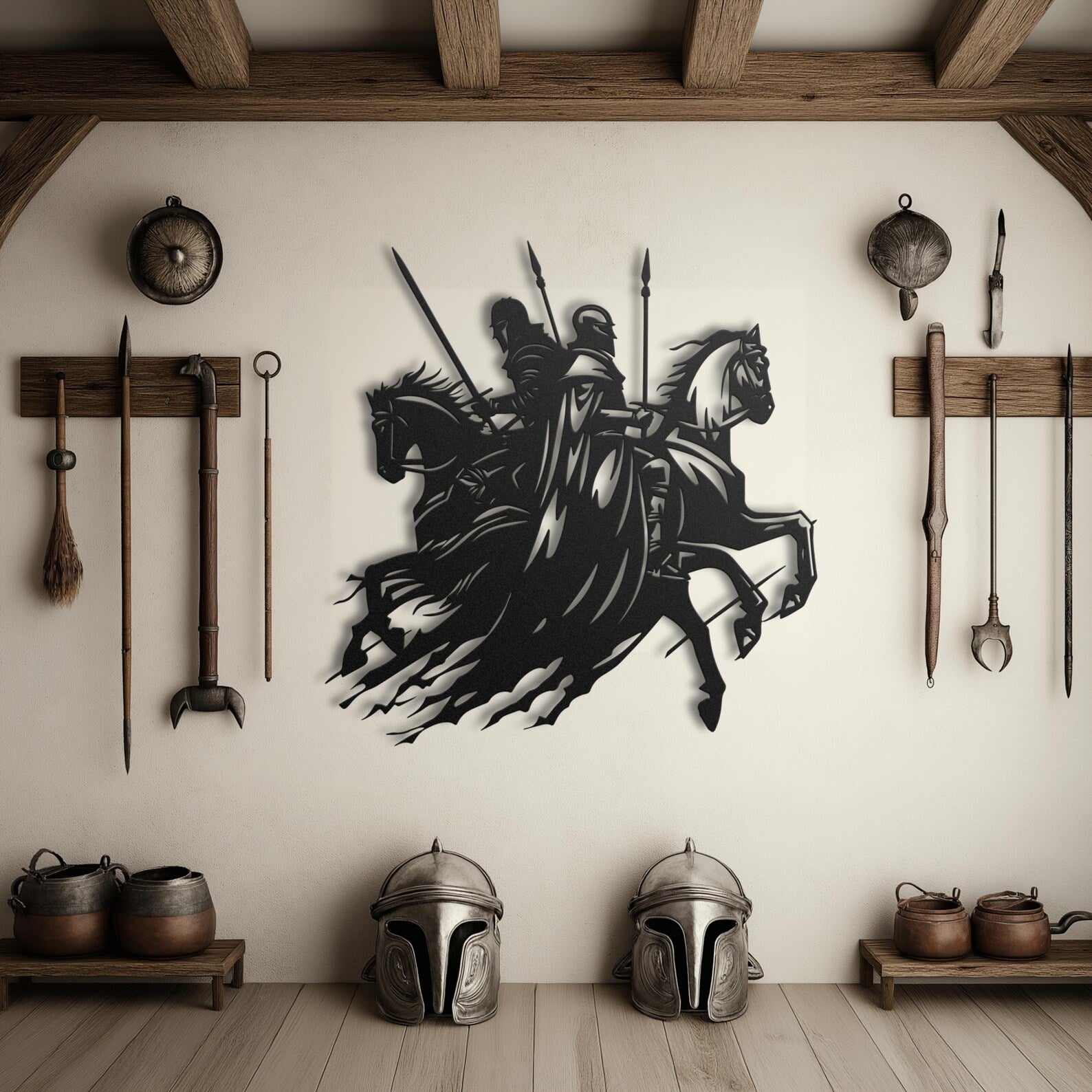 Cavalry Metal Wall Art – Medieval Battle Scene