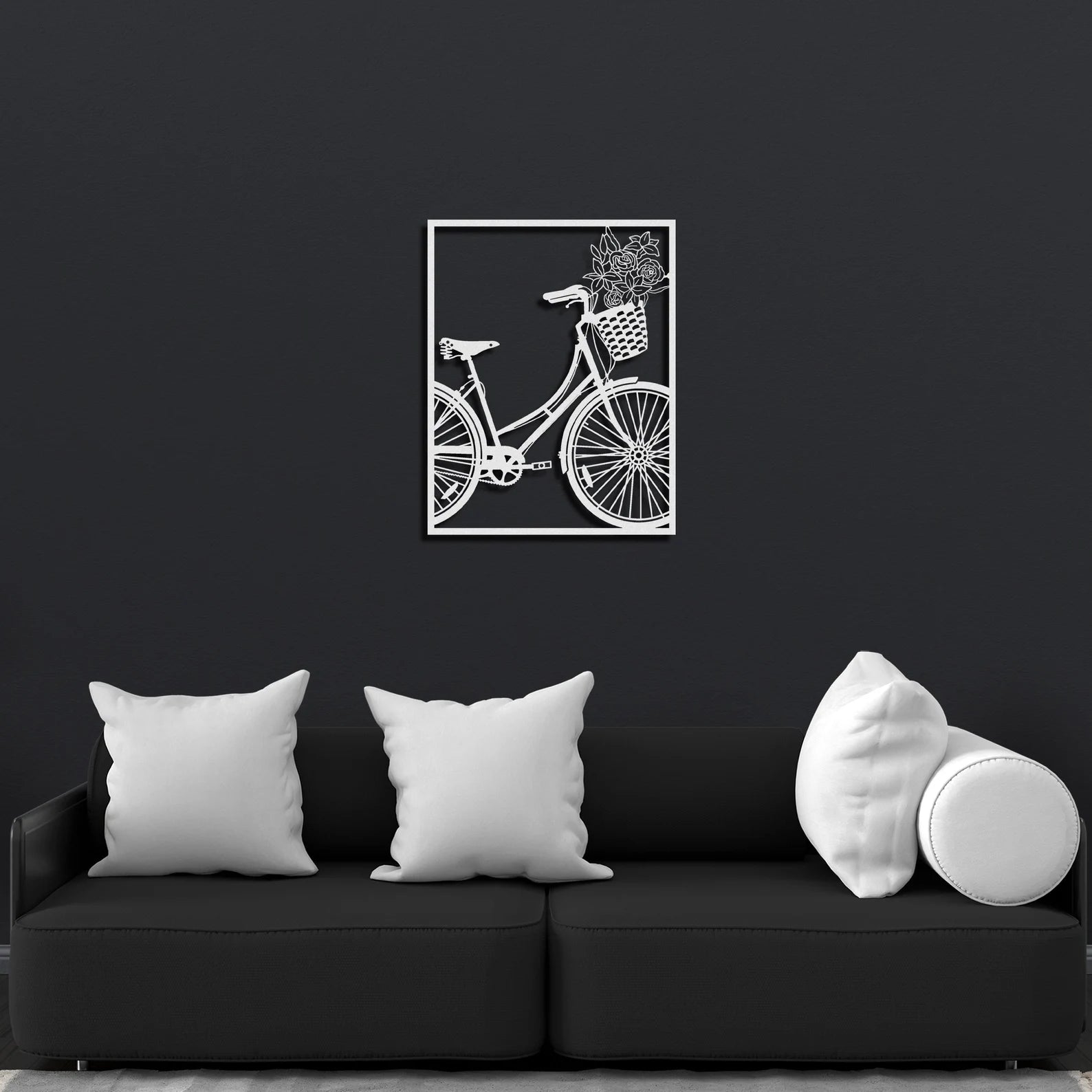 3D Bicycle – Metal Wall Decor with Flower Basket