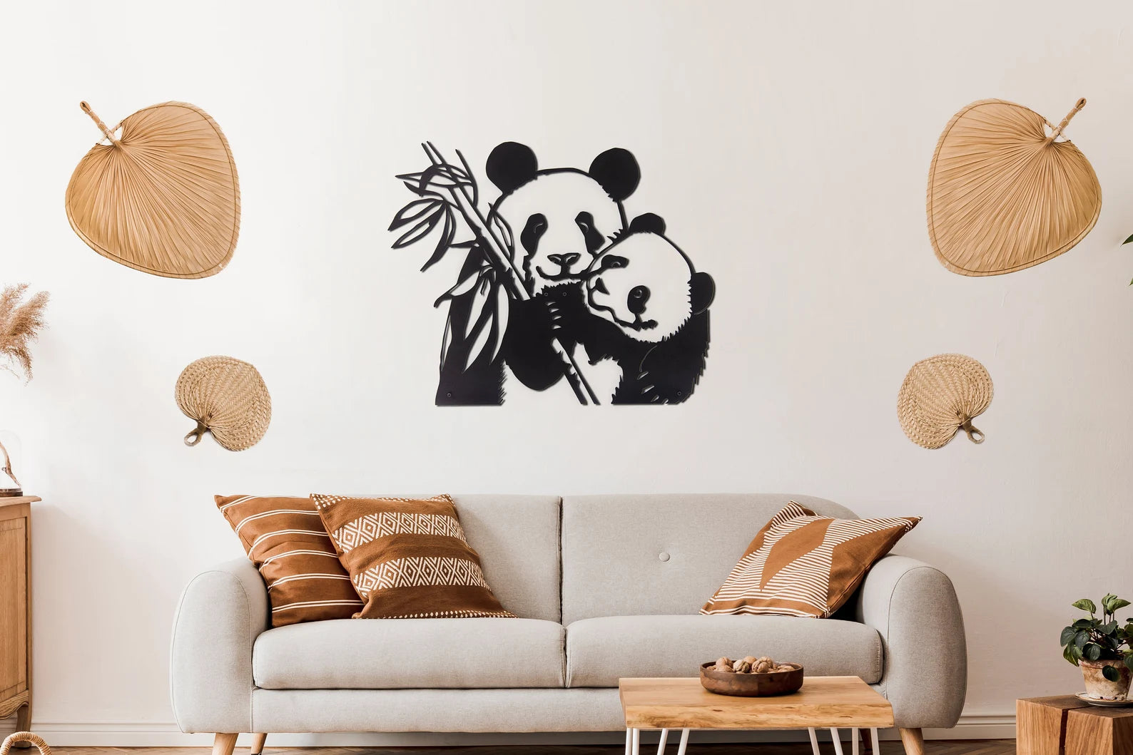 Metal Panda Wall Decor - Rustic Indoor Animal Decor