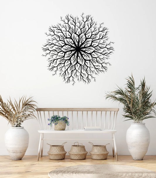 Tree of Life Metal Wall Art – Boho Roots & Branches Decor