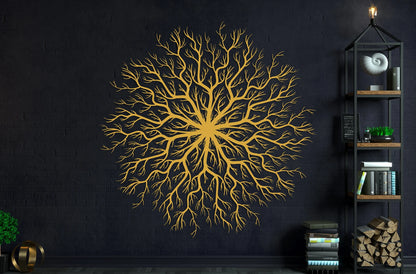 Tree of Life Metal Wall Art – Boho Roots & Branches Steel Decor