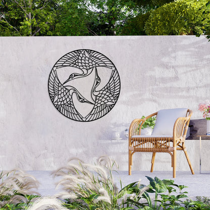 Boho Birds Metal Wall Art - Modern Steel Bird Decor