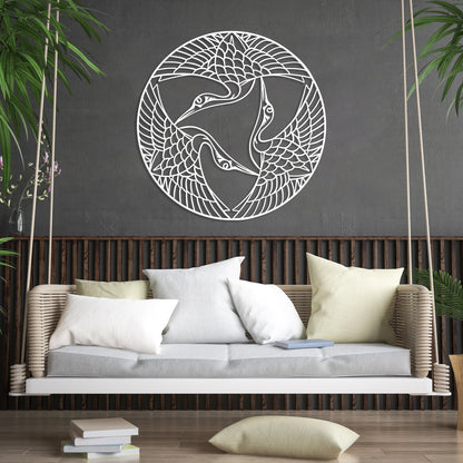 Boho Birds Metal Wall Art - Modern Steel Bird Decor
