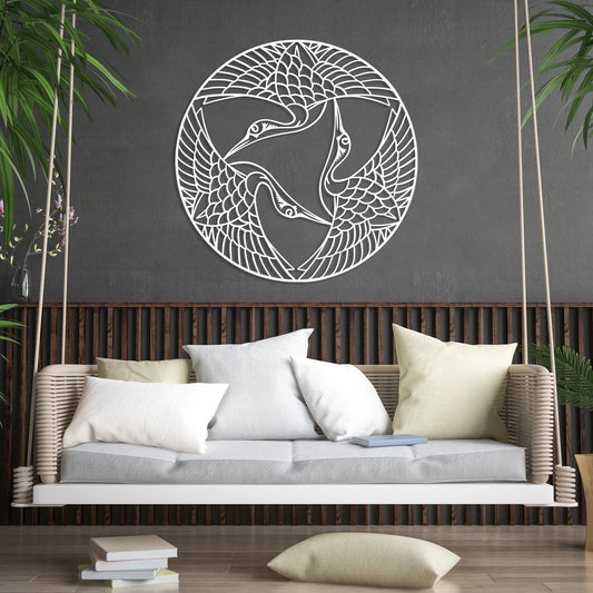 Boho Birds Metal Wall Art - Modern Steel Bird Decor