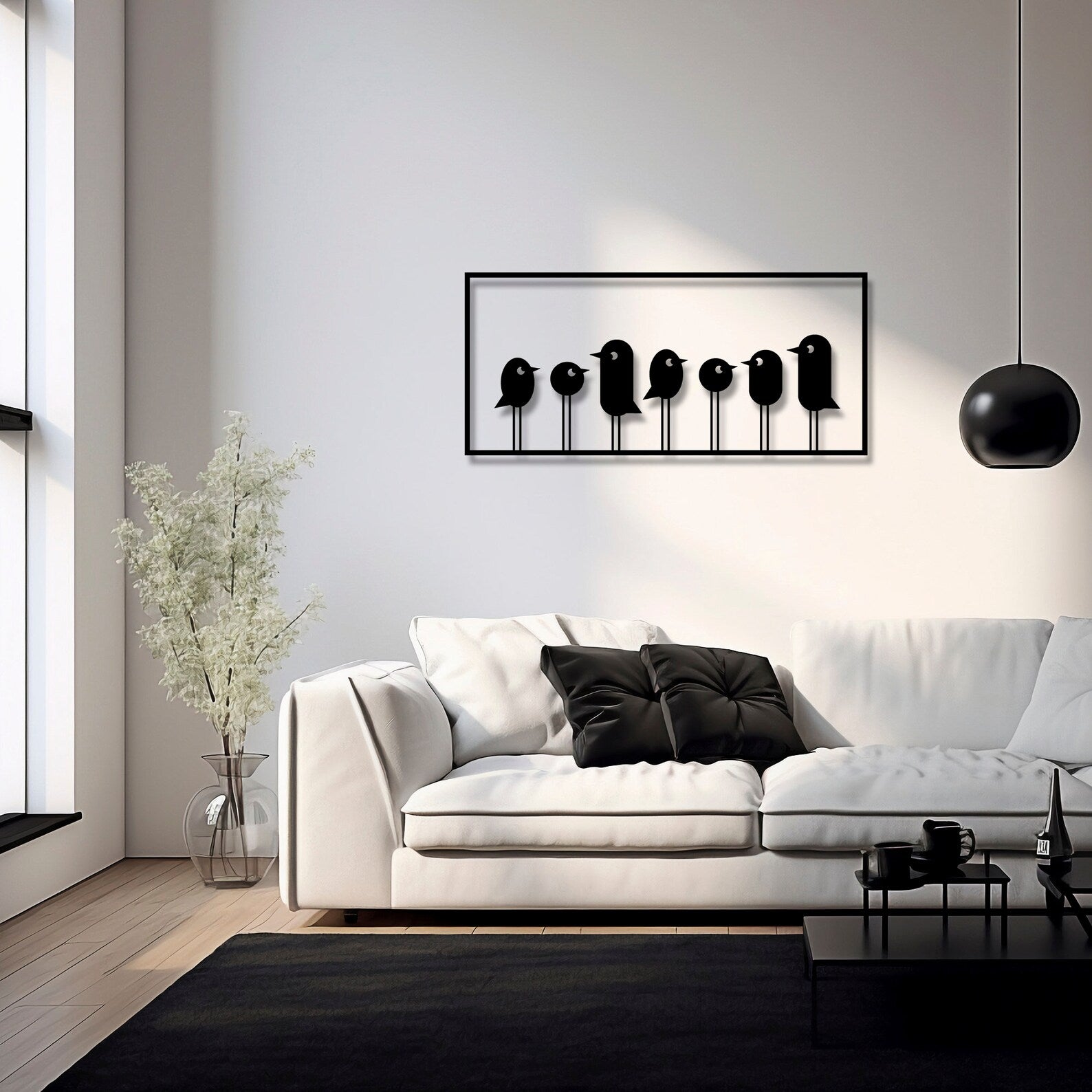 Minimalist Birds Metal Wall Art - Decor