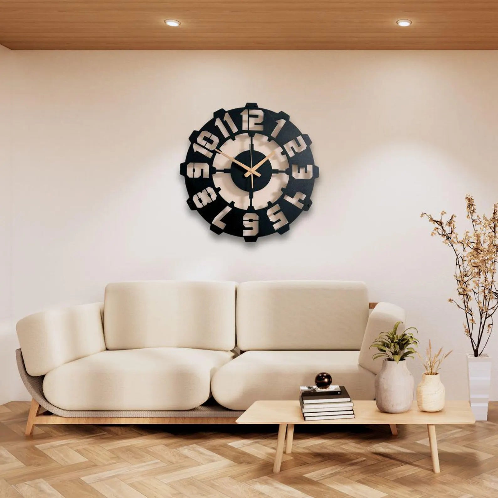 XL Minimalist Wall Clock - Oversized Geometric Style