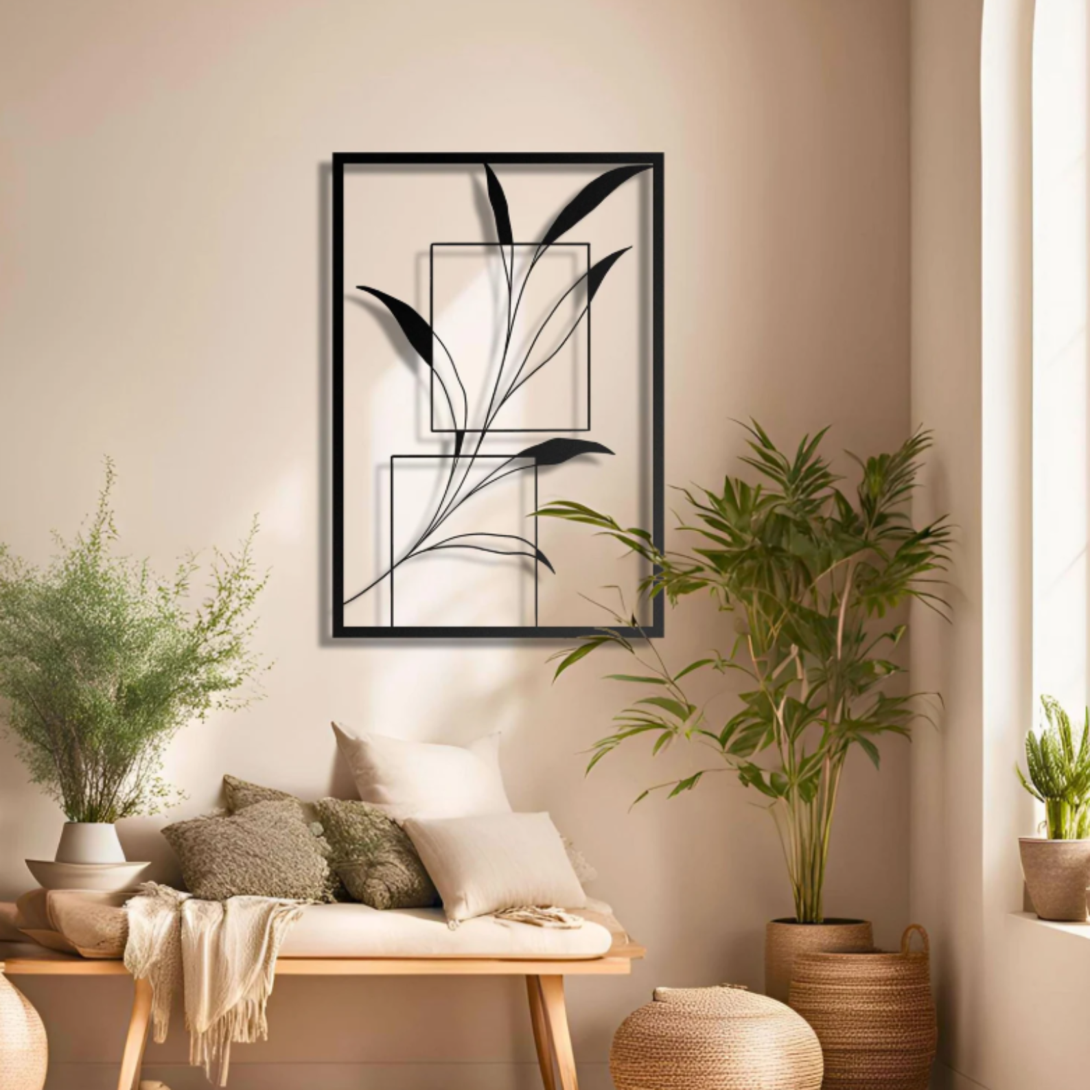 Metal Modern Leaf Wall Art – Minimalist Botanical