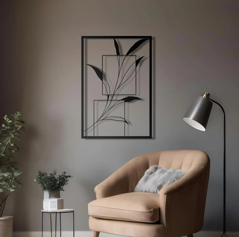 Metal Modern Leaf Wall Art – Minimalist Botanical